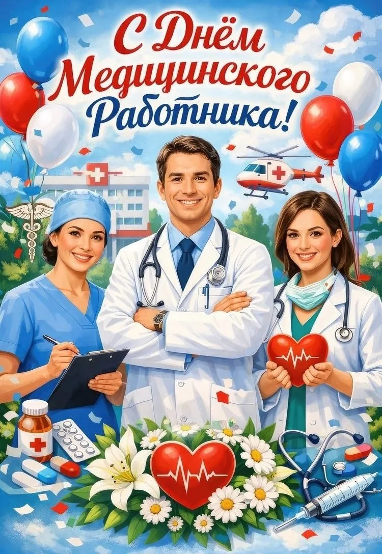 Поздравляю всех медицинских работников с профессиональным праздником!

Нет на свете работы важнее, ч