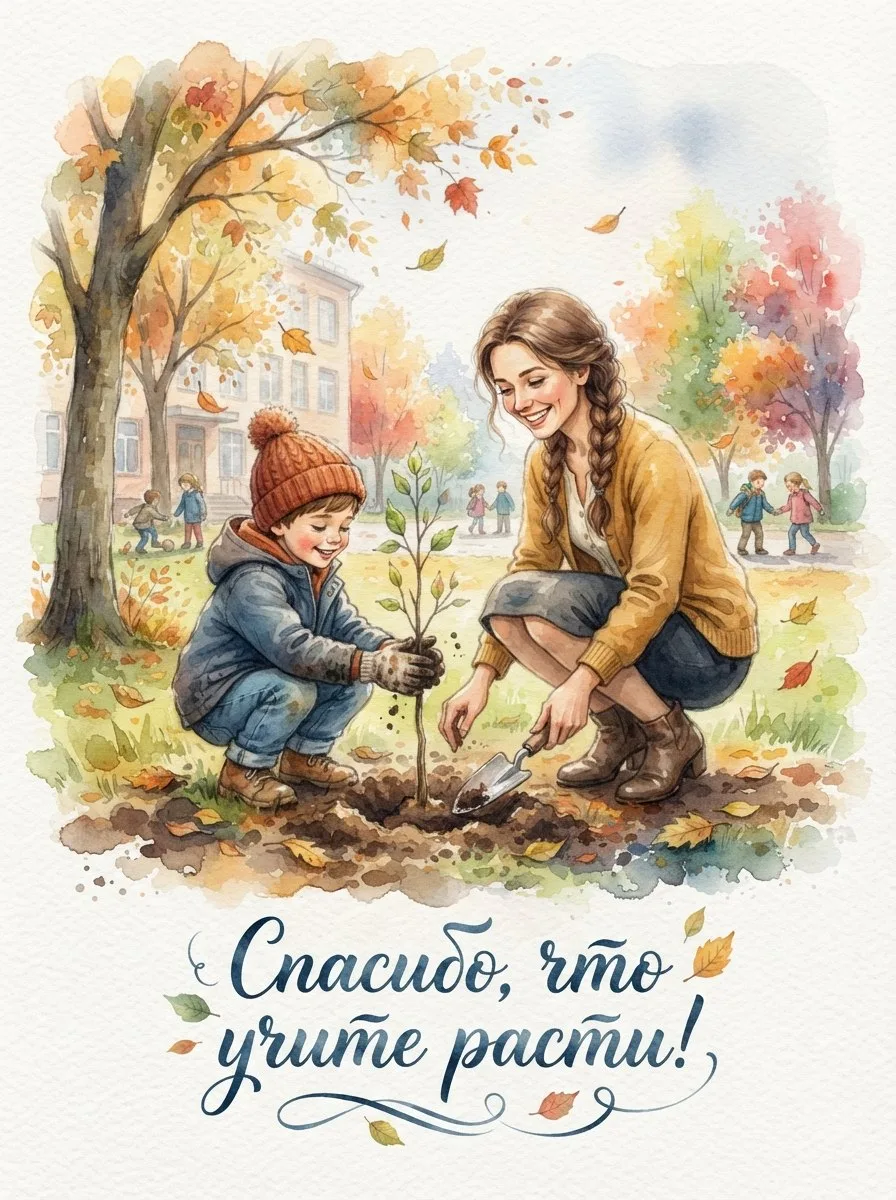 Спасибо, что учите расти — не только деревья, но и души, помогая каждому найти свой пут...