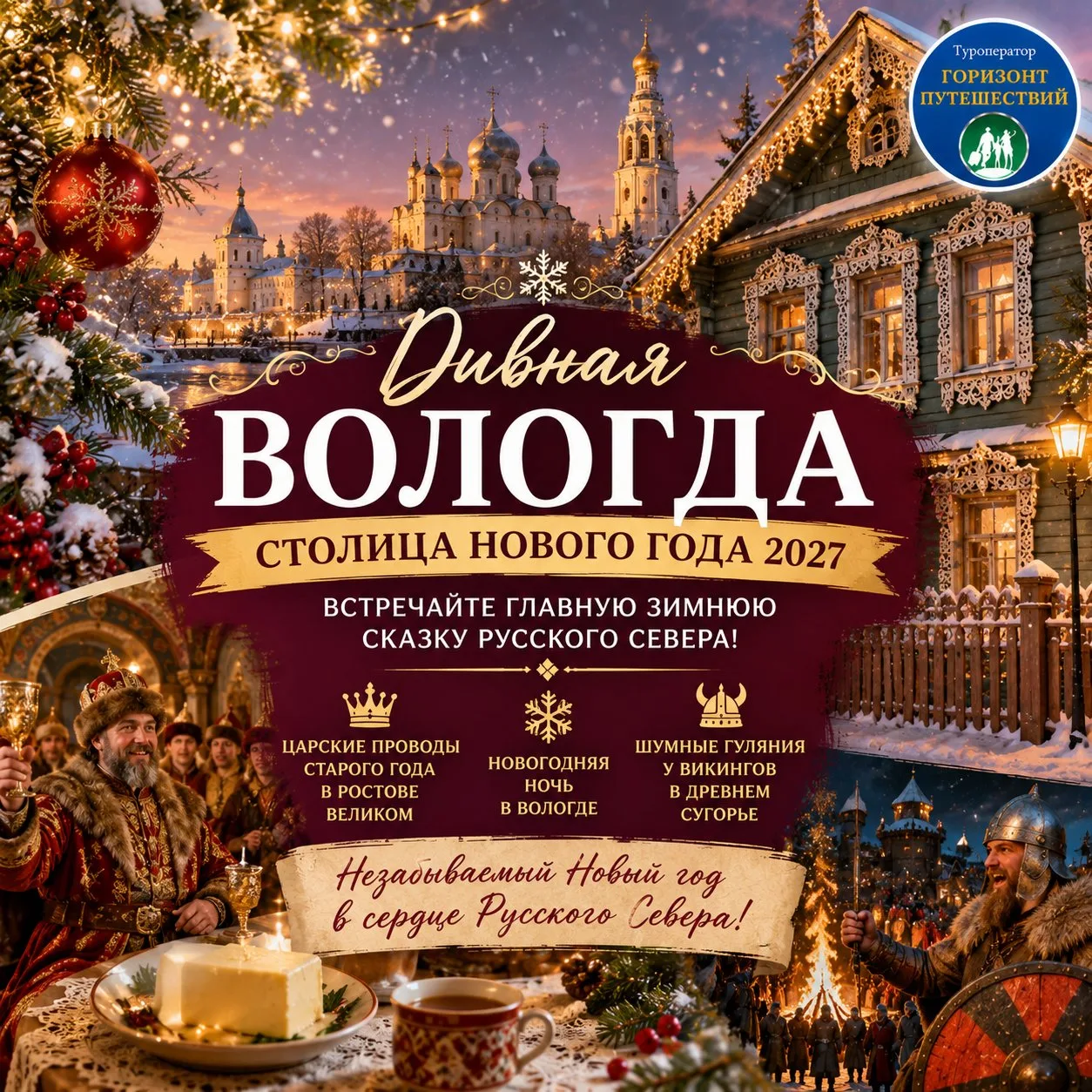 🎄✨ ОТ 37 500 Р/ЧЕЛ — «ДИВНАЯ ВОЛОГДА — СТОЛИЦА НОВОГО ГОДА 2027»