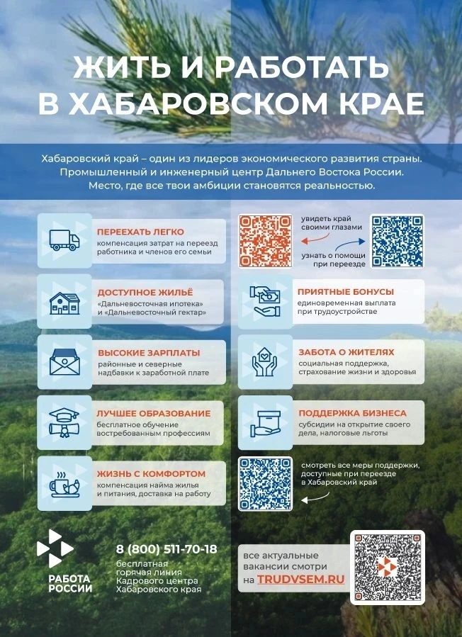 Вакансии предприятий отдельных приоритетных отраслей экономики Хабаровского края.
В целом, рынок тру