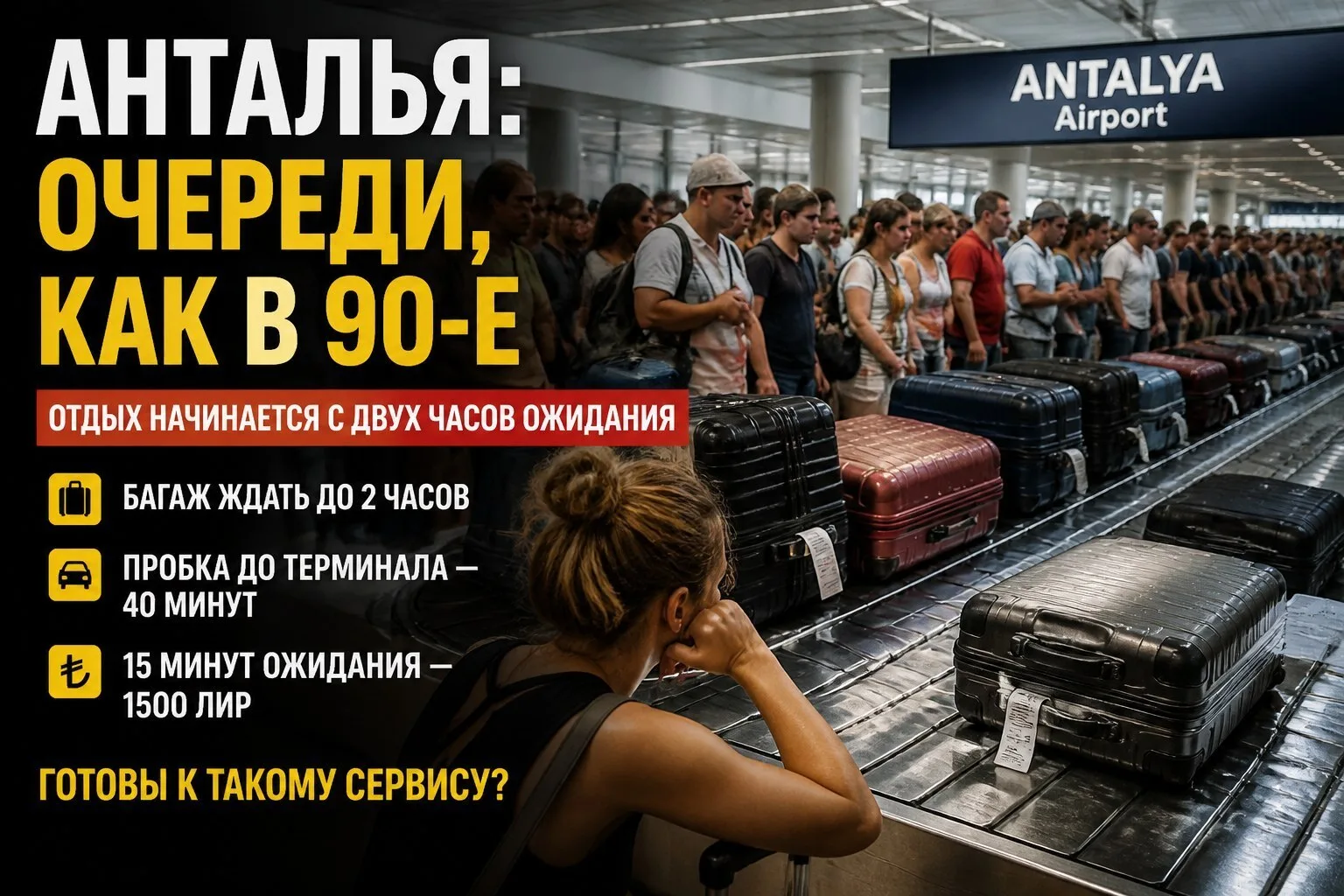 🛬 Антальский аэропорт работает по сценарию старого анекдота: «Хотели сервис? Получите — распишитесь