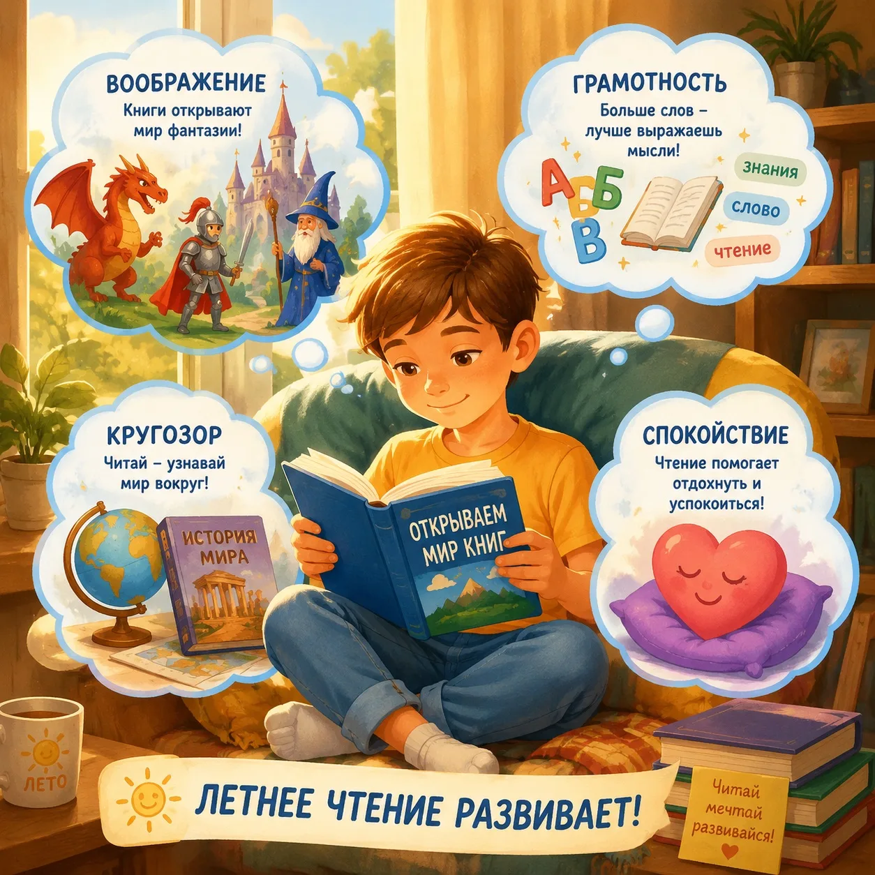 Лето + книга = развитие! ☀️📚

Лето — отличное время, чтобы совместить отдых с развитием. Регулярное