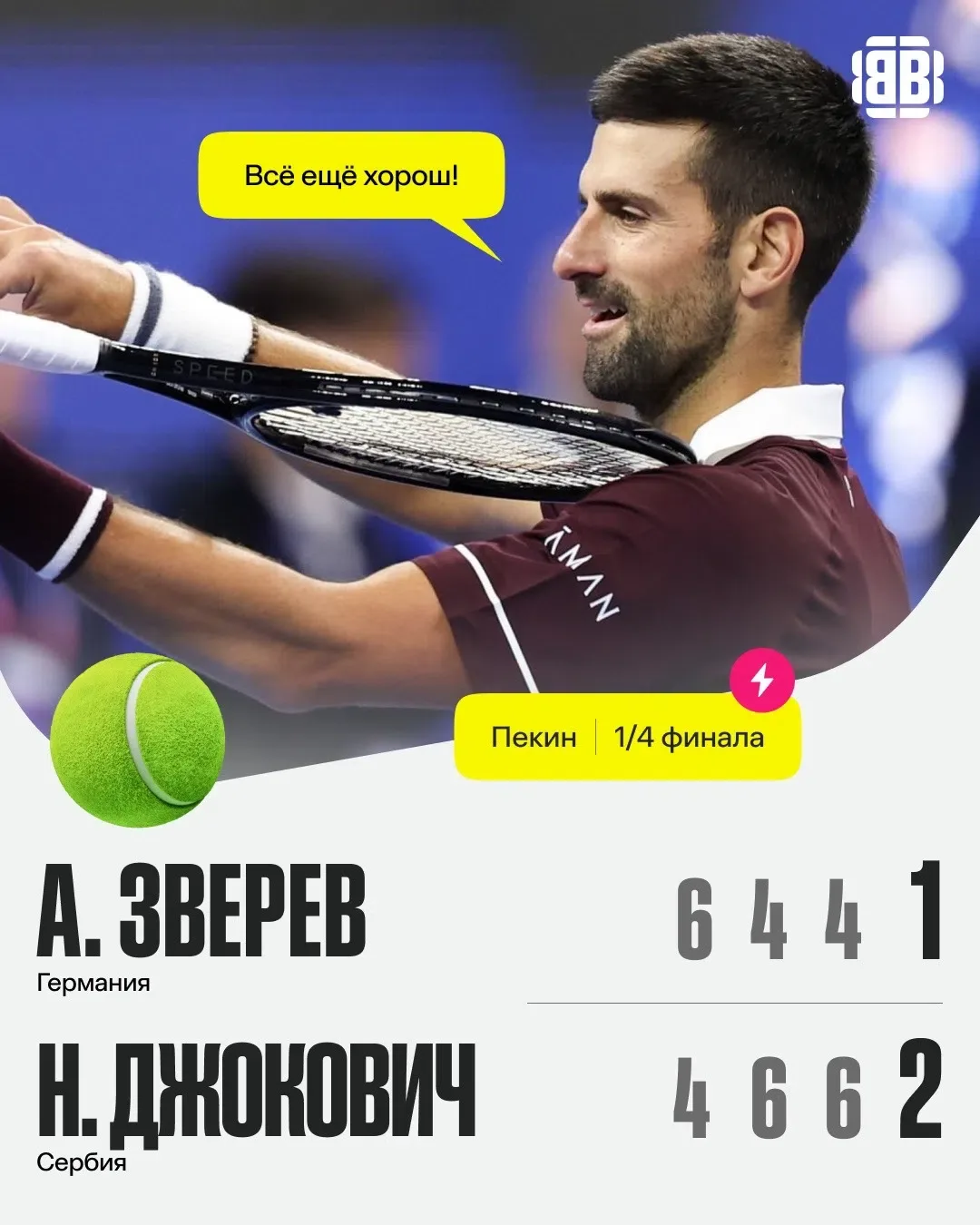 Новак разобрался со Зверевым 😎