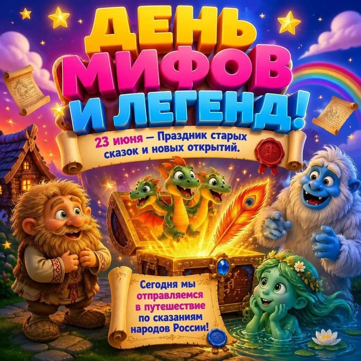 Сегодня, 23 июня, отмечается необычный праздник — День мифов и легенд 🌍 

Это день, когда мы можем 