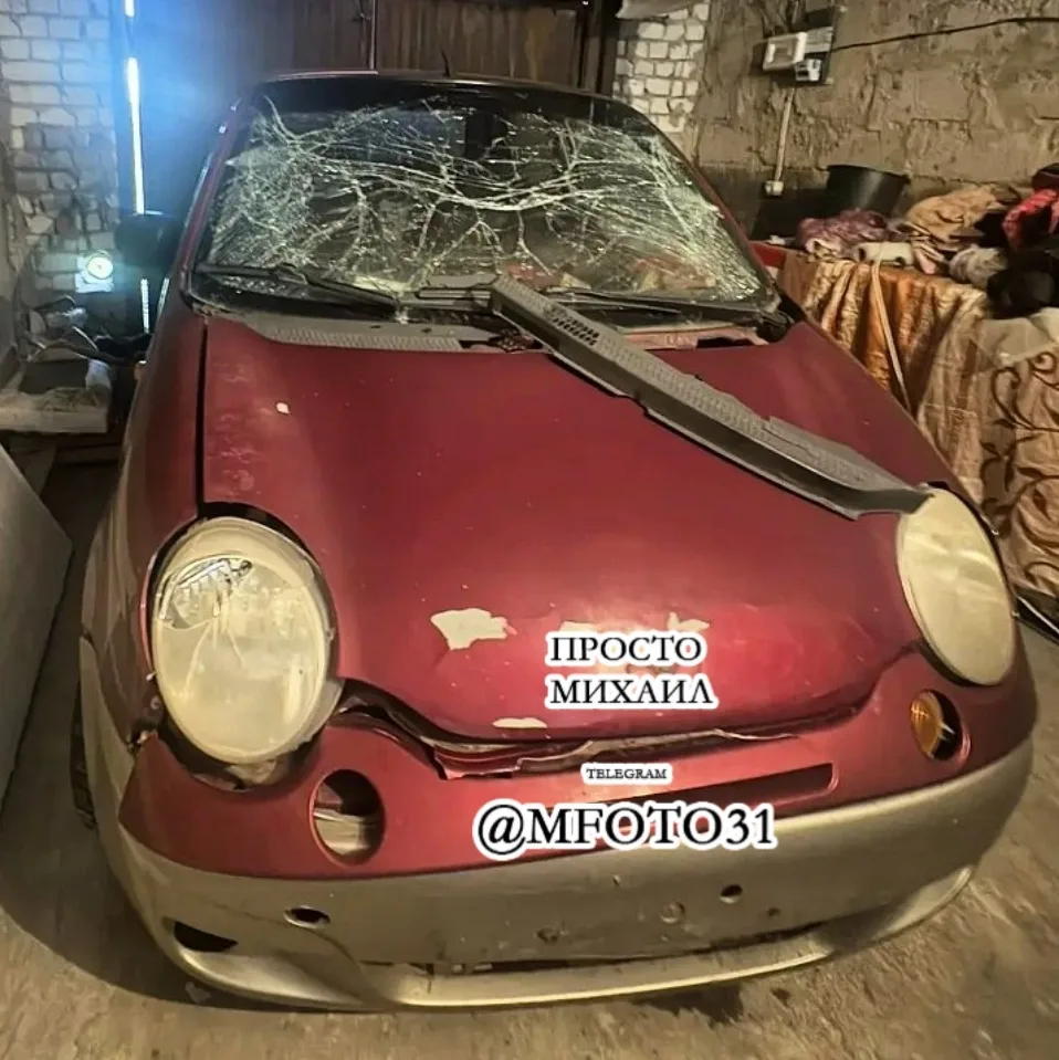 Шебекино юг  утром дрон атаковал движущийся автомобиль наших подписчиков. К счастью, пр...