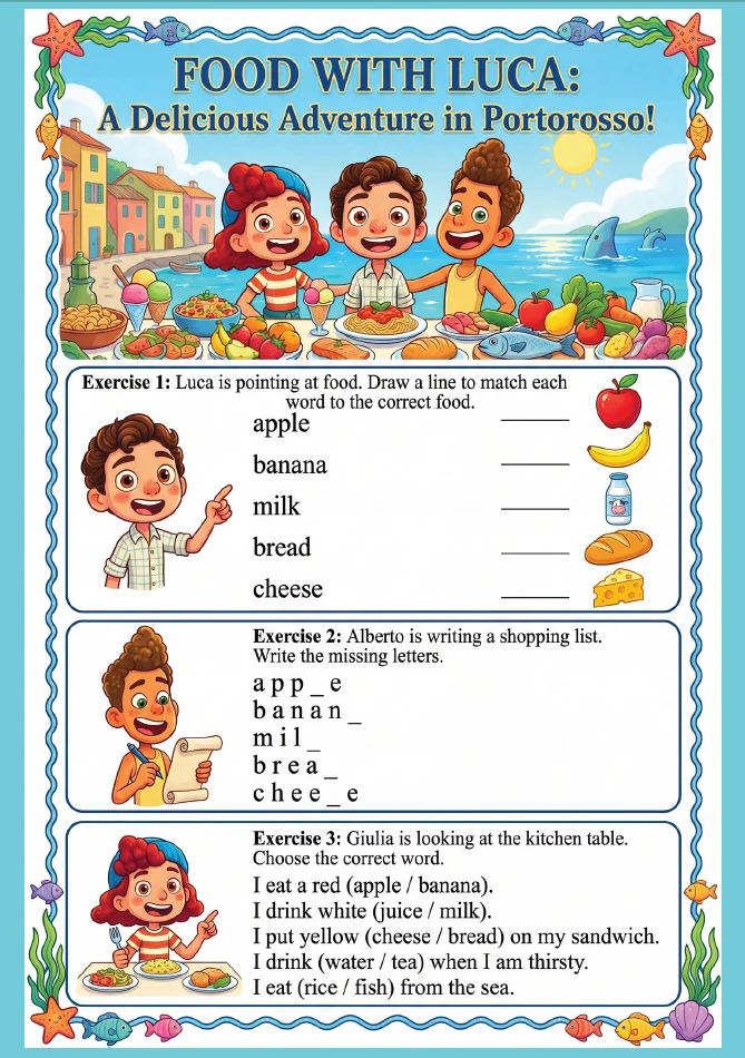 ❤ FOOD WITH LUCA A0-A1 
  
❤️ Забрать бесплатно можно здесь

📚📚📚Бесплатная библиотека УМК здесь

