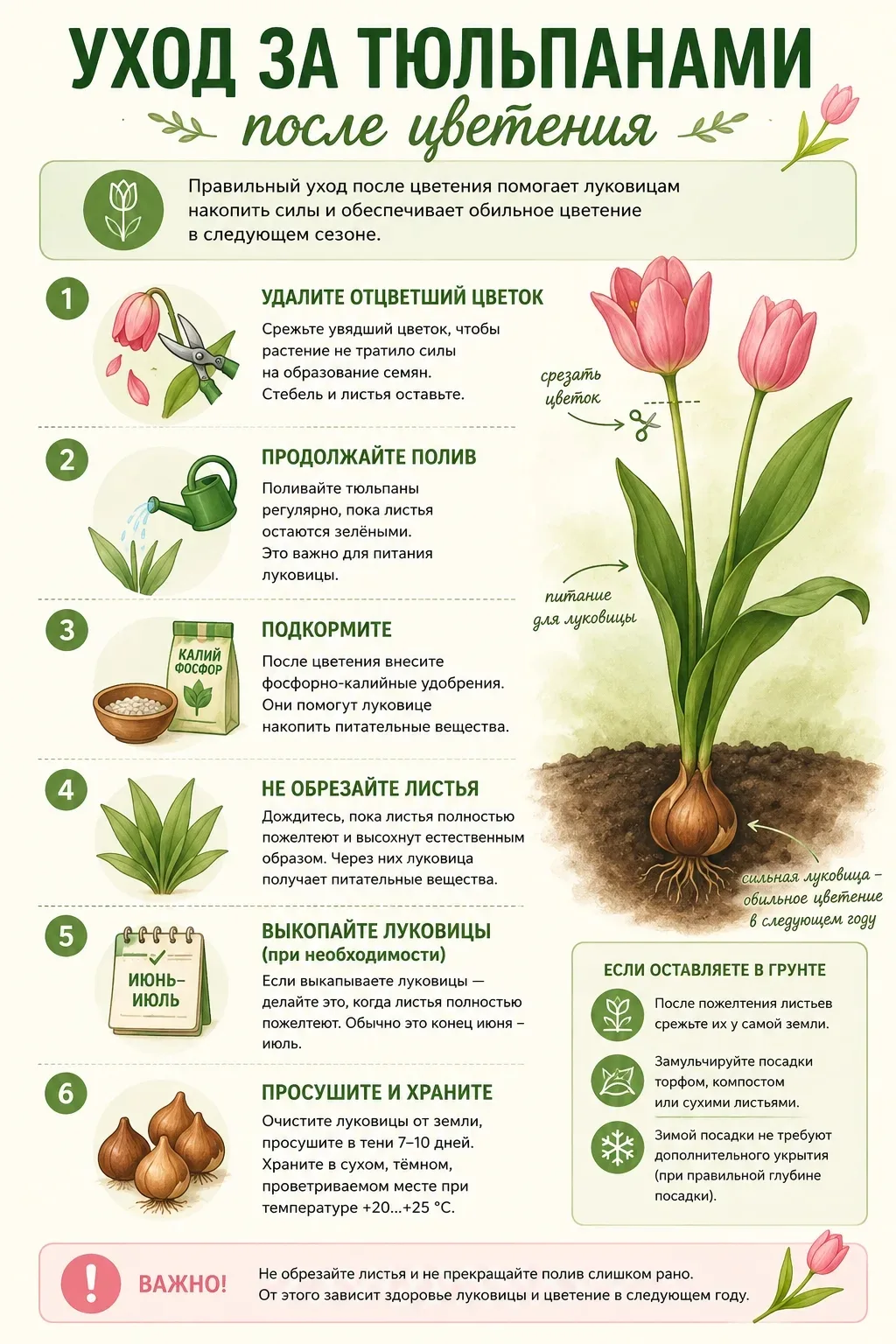 🌷тюльпаны после цветения