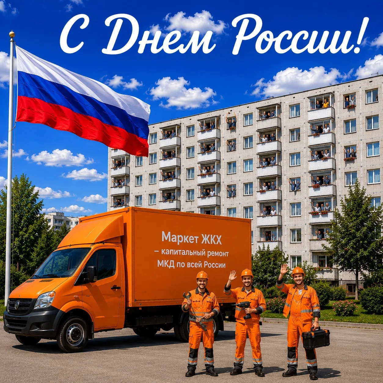 От всей команды «Маркет ЖКХ» поздравляем вас с великим праздником, с Днём России🇷🇺

Мы гордимся на