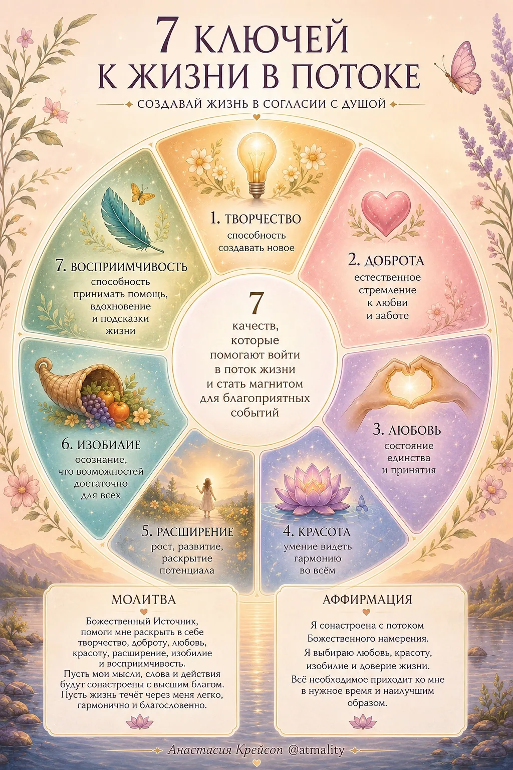 ♥️7 КЛЮЧЕЙ К ЖИЗНИ В ПОТОКЕ. 

🙌Подборка медитаций и молитв:
https://max.ru/atmality/AZ1PaicAZUk