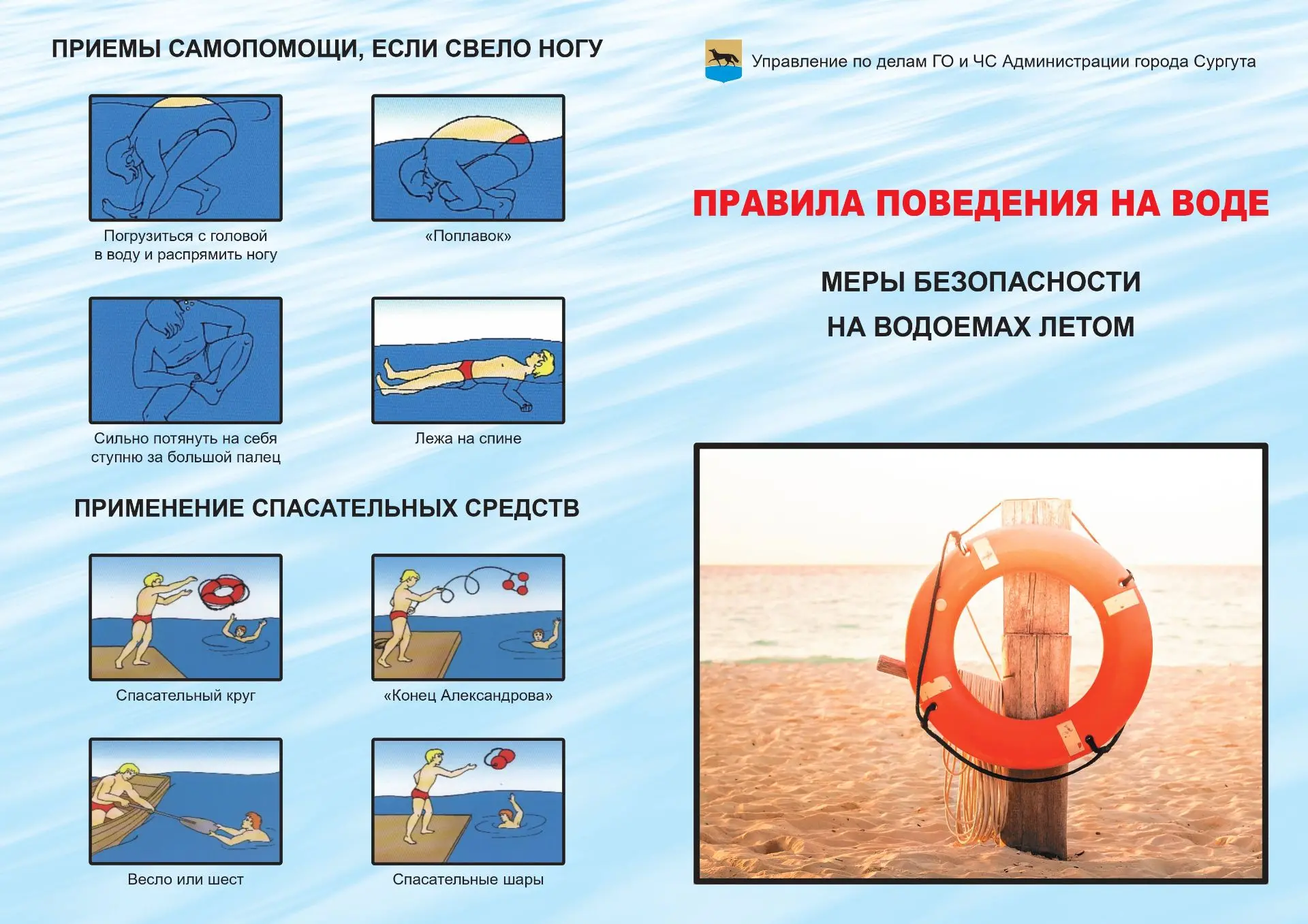 Памятка по правилам безопасного поведения на водных объектах