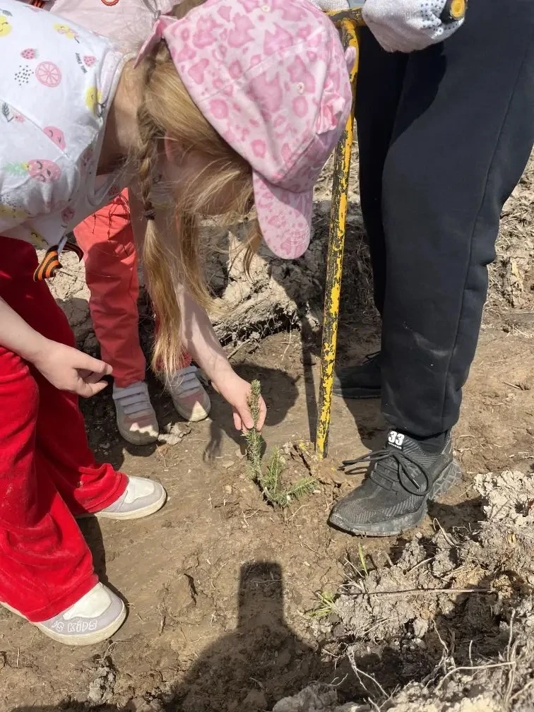 🌱 «Сад Памяти» — живая память поколений  Ученица 1 «Ж» класса Маковкина Злата вместе с родителями пр