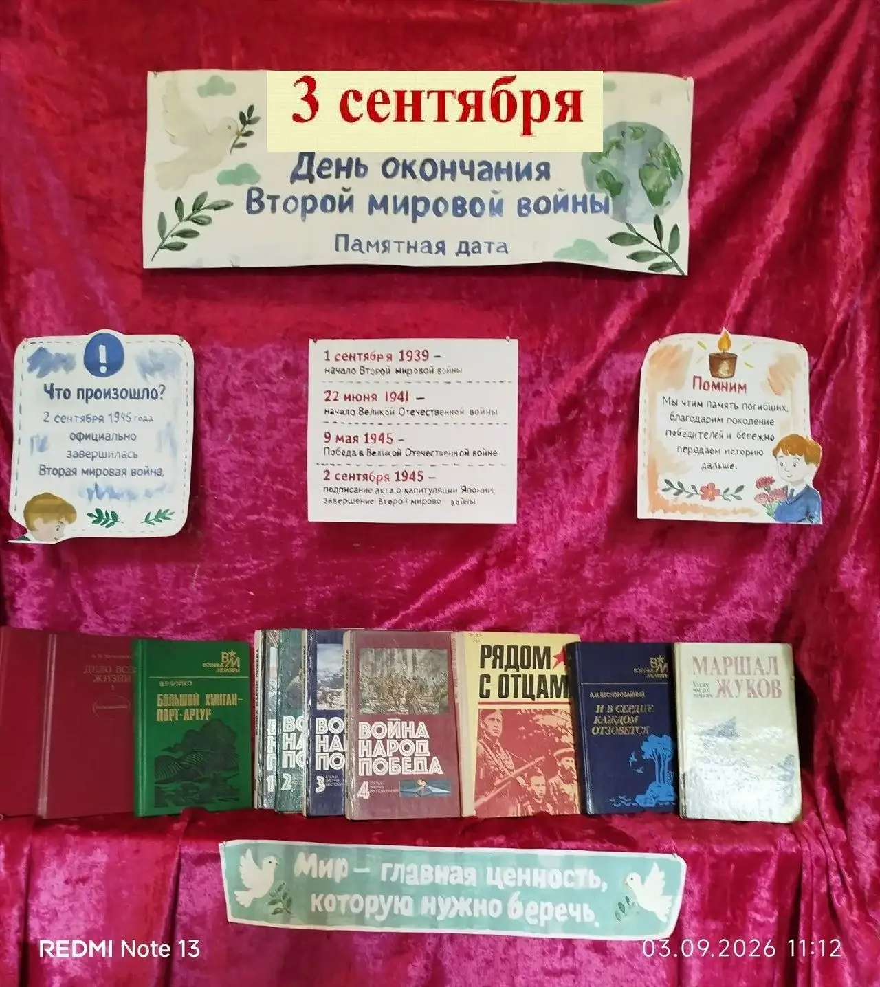 В Успенской сельской библиотеке оформлена книжная выставка, посвященная Дню окончания в...