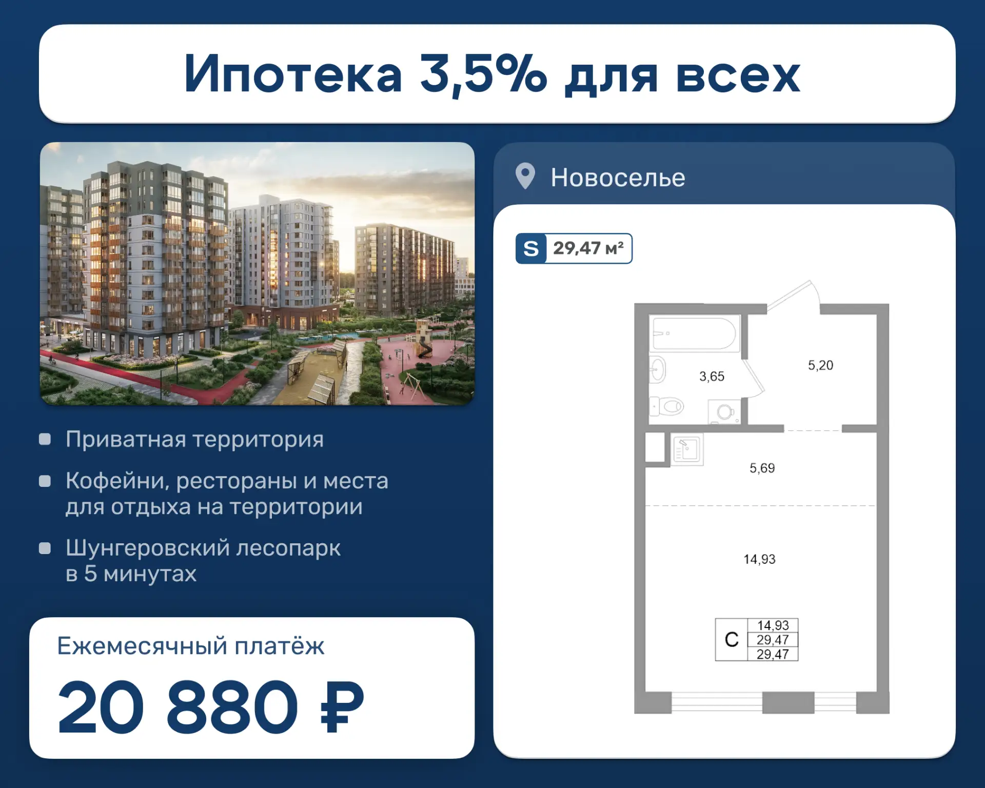 Ставка 3,5% и платеж всего 20 880 ₽ — предложение, от которого невозможно отказаться
