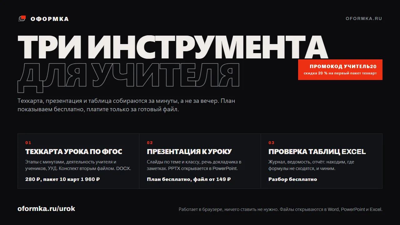 Оформка: три инструмента для учителя в одном сервисе.