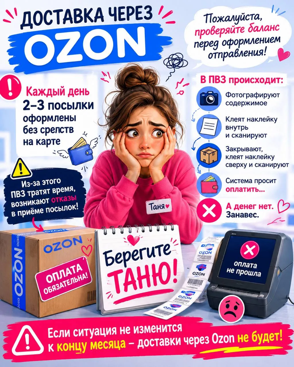 📦 Друзья, ситуация с доставкой через Ozon становится критичной.