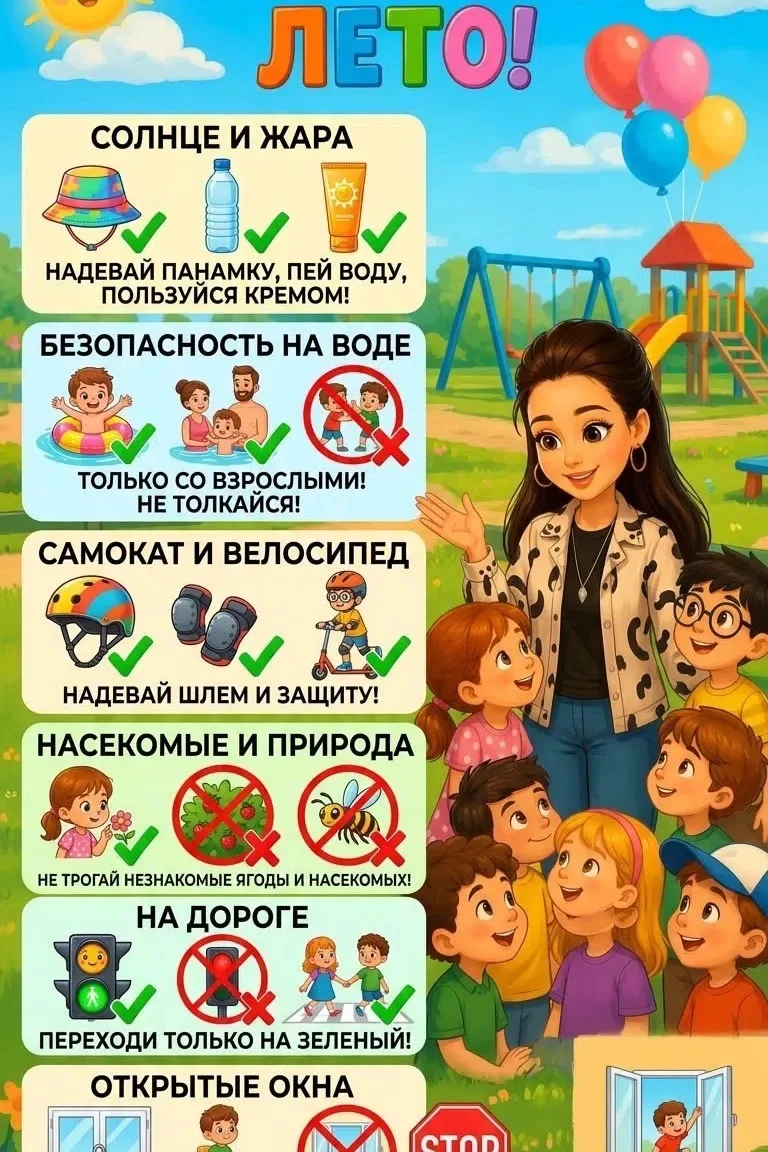 ☀️ Привет, дружок! Лето пришло — солнце, речка, тепло. Чтобы играть и веселиться и в бо...