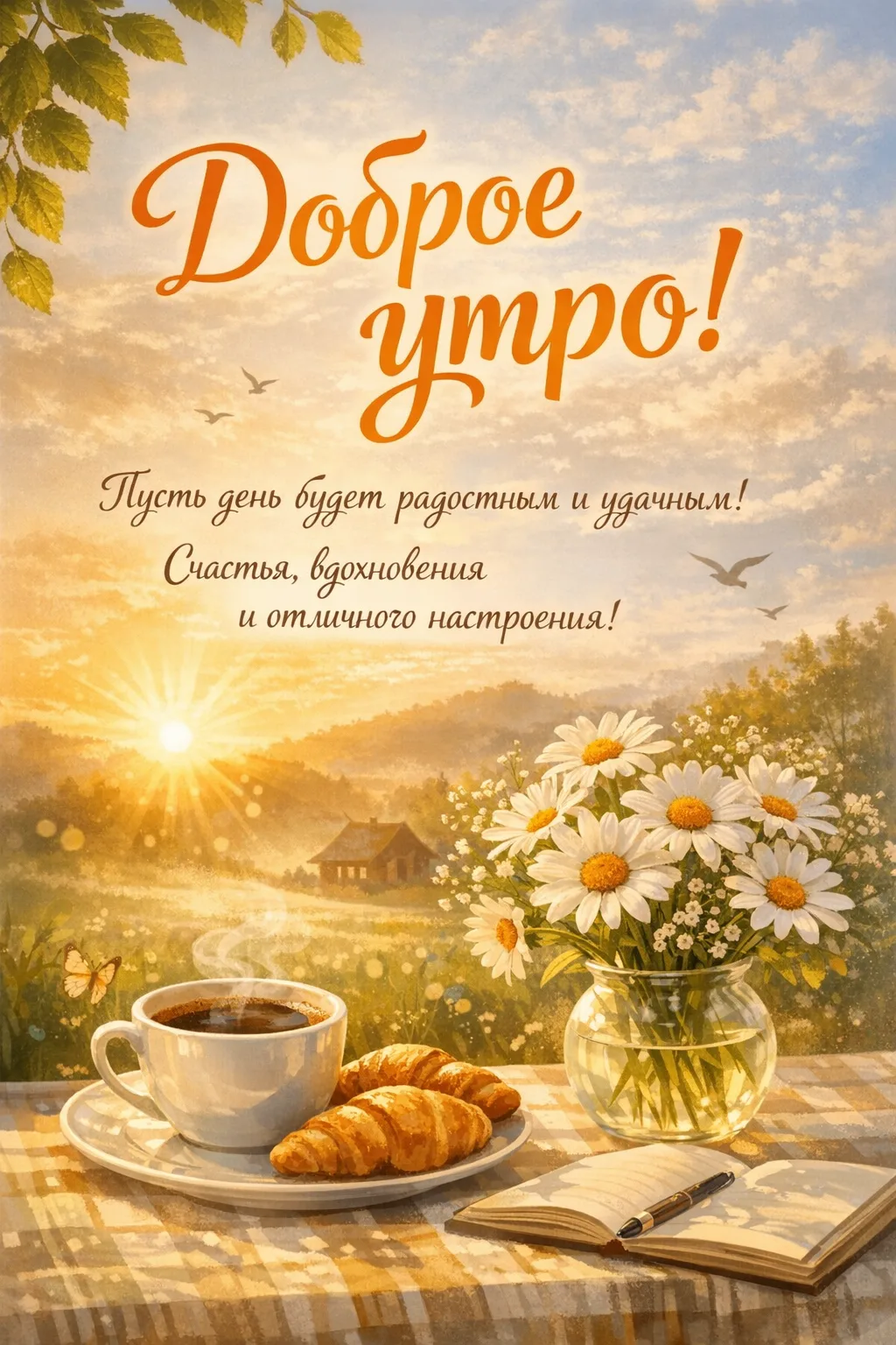 «С добрым утром! Пусть ваша кухня сегодня пахнет счастьем — будь то блинчики, яичница или просто гор