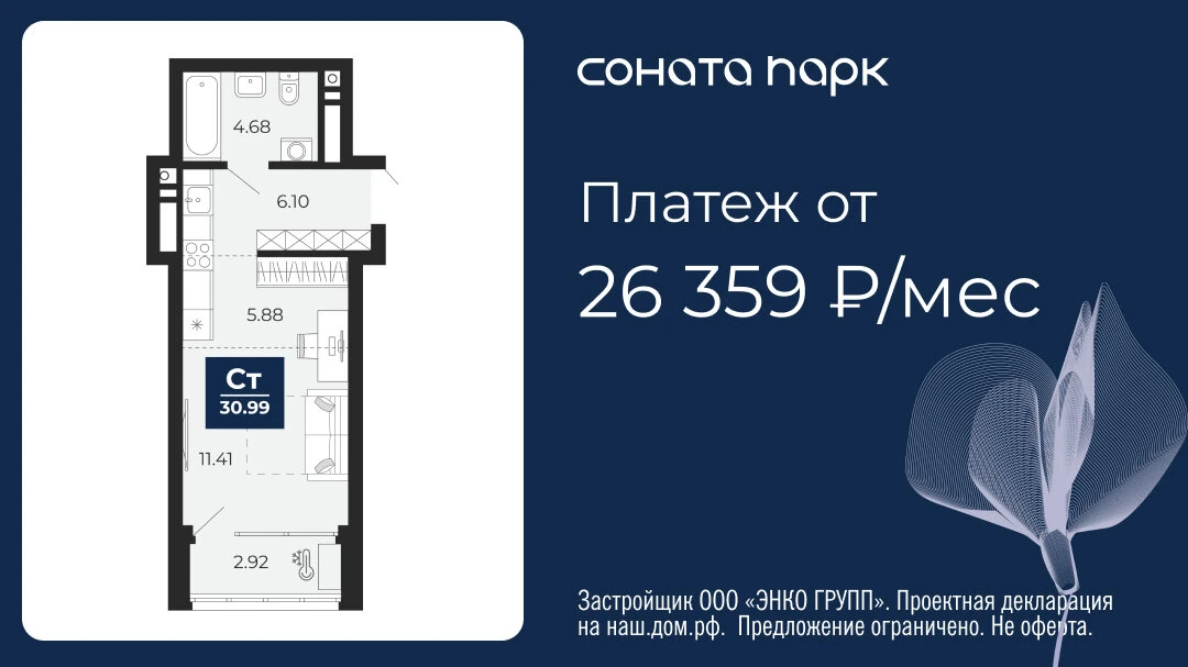 Платеж от 26 359 ₽/мес – выбирайте свою планировку!