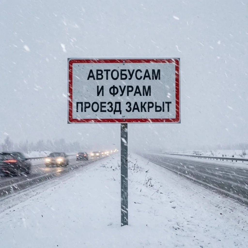 ❄️ Снегопад на М-5: автобусам и фурам проезд закрыт