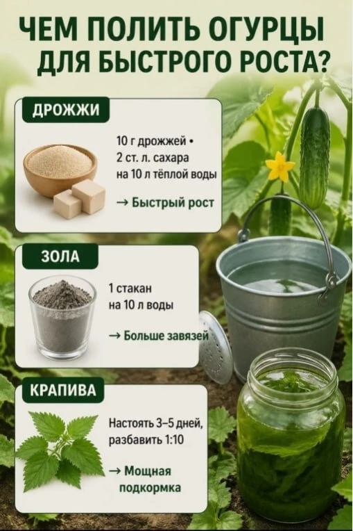 Чем полить огурцы для быстрого роста 😉

🌼Дача зовёт! - Подпишись, чтобы не пропустить новые посты 