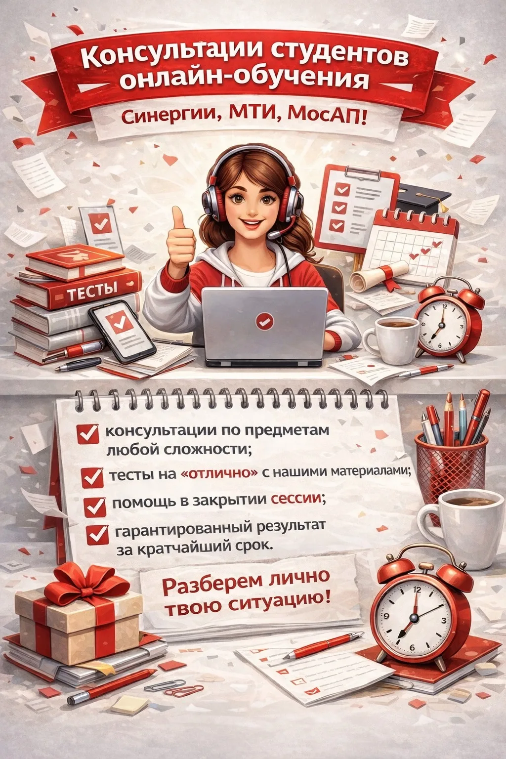 📌 ТЕСТЫ — ЭТО НЕ СТРАШНО. ОСОБЕННО С НАМИ 

🎓 Консультации по предметам любой сложности
📚 Материа
