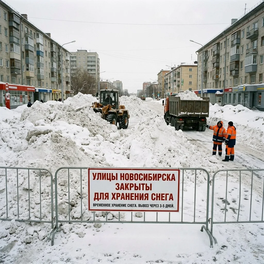 ❄️ В Новосибирске снег впервые будут складировать прямо на улицах