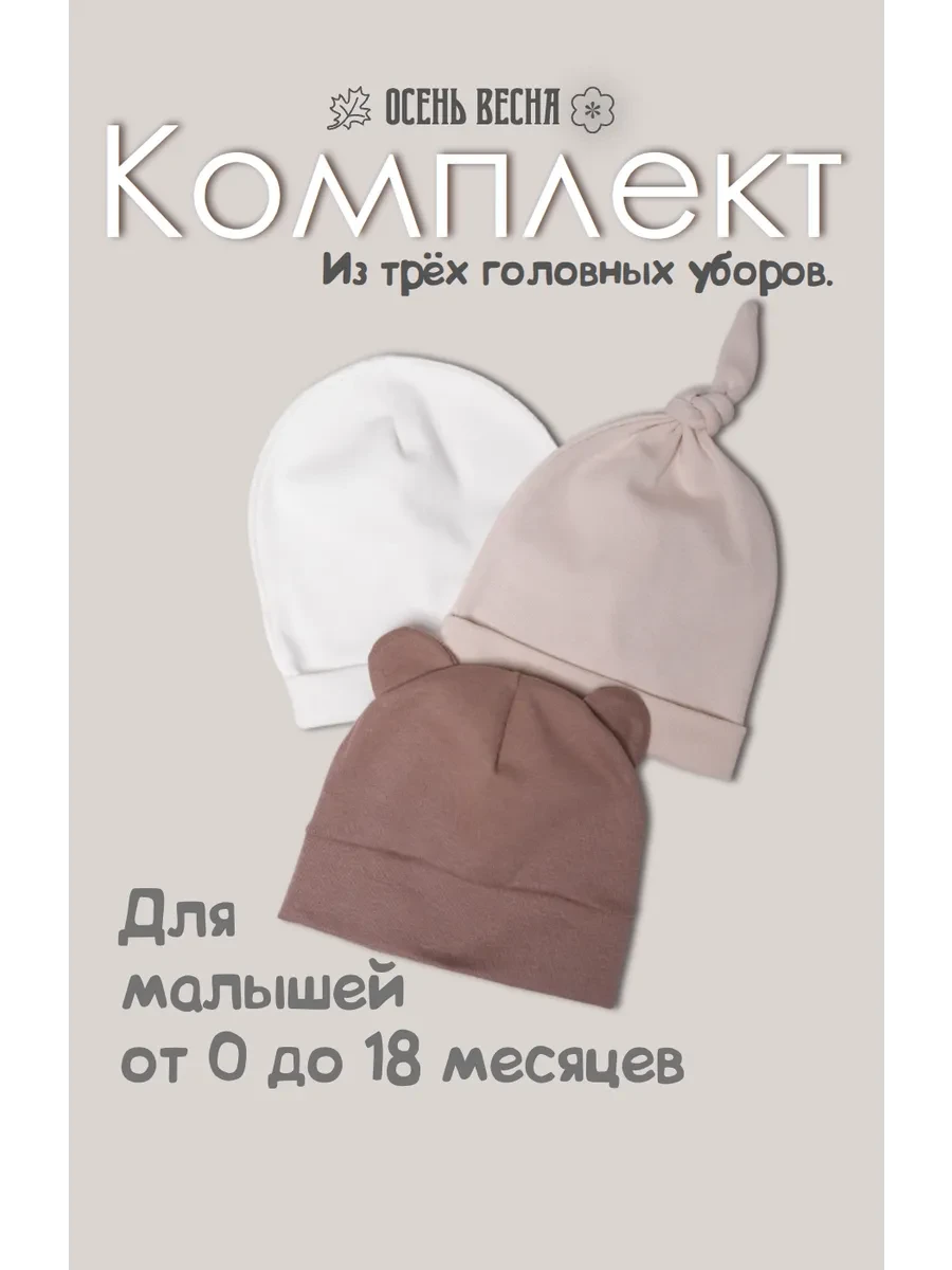 ⚡️ Комплект шапочек для малыша з штуки, LIKO KASA