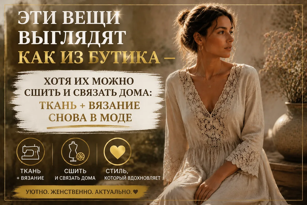 Эти вещи выглядят как из бутика - хотя их можно сшить и связать дома: ткань + вязание снова в моде
h