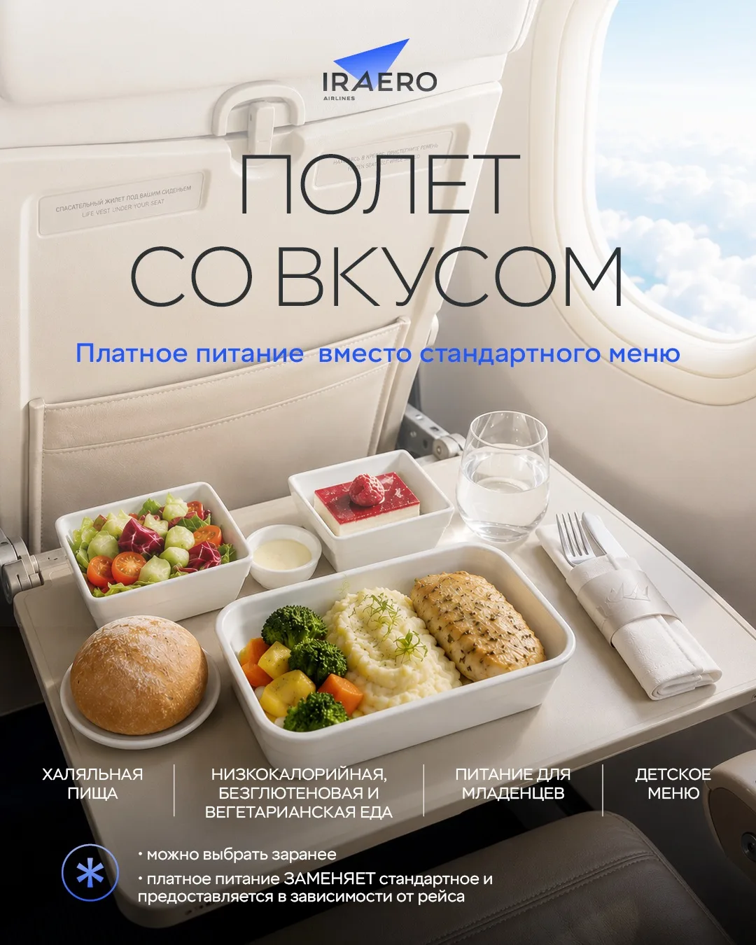 Высокое меню

Вы не останетесь голодными на высоте 10 000 метров! 

Позаботьтесь о себе и своих близ