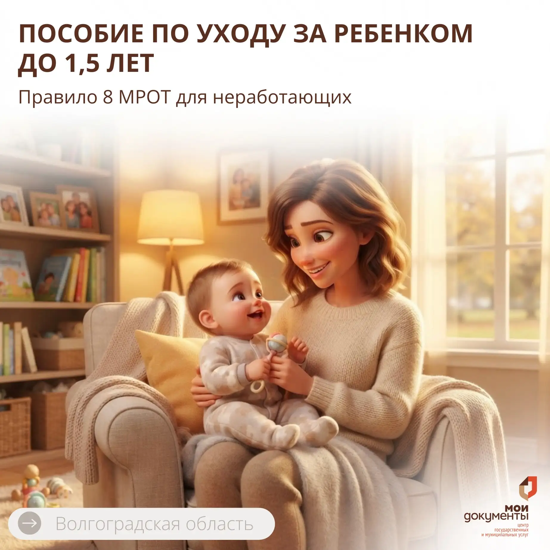Пособие по уходу за ребёнком до 1,5 лет: правило 8 МРОТ для неработающих

📖 Правило 8 МРОТ – это тр