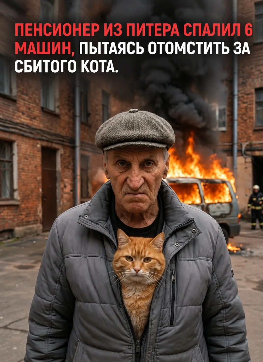 66-летний пенсионер из Санкт-Петербурга устроил масштабный пожар во дворе, решив отомст...