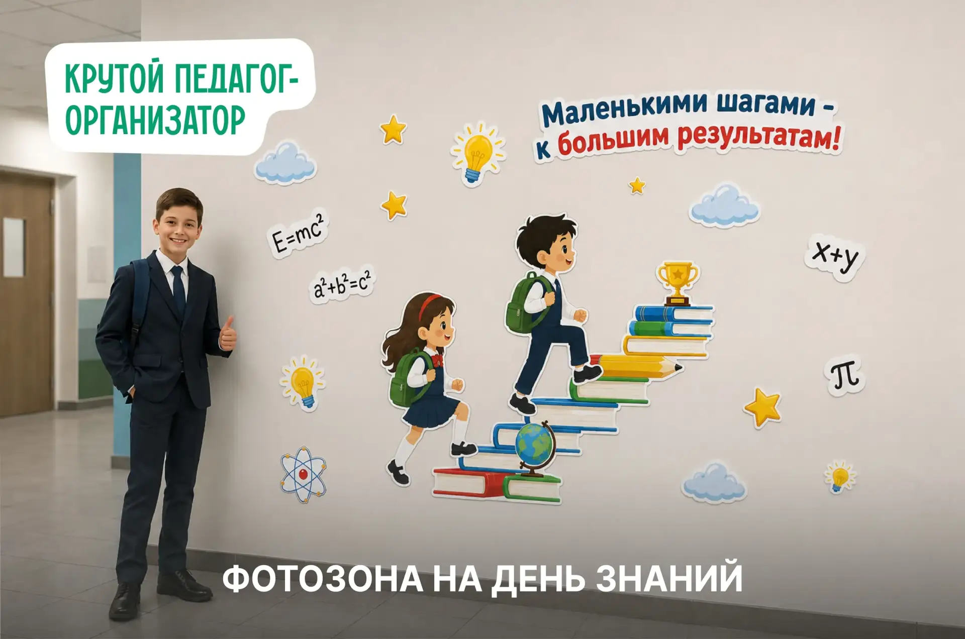 🔔 Фотозона ко Дню знаний — авторская разработка дизайнеров «Крутого педагога-организат...