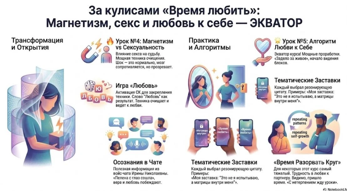 Магнетизм, сеkс и любовь к себе. Что происходит на экваторе

Заглянем в чат курса «Время любить». Та