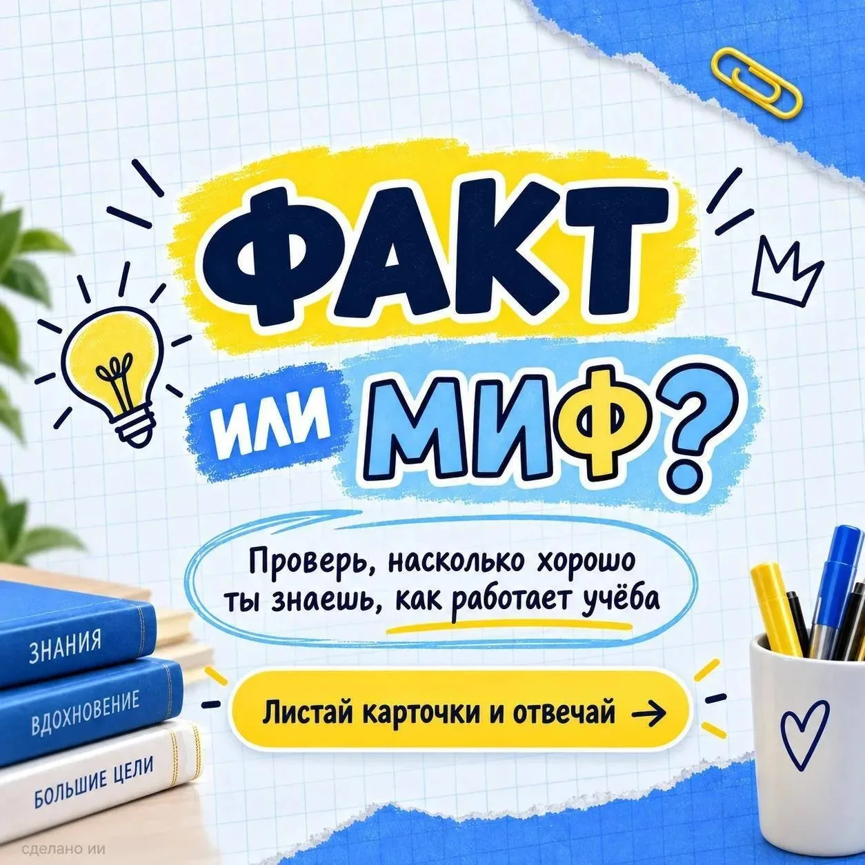 Факт или миф? Проверим, что вы знаете об учёбе!