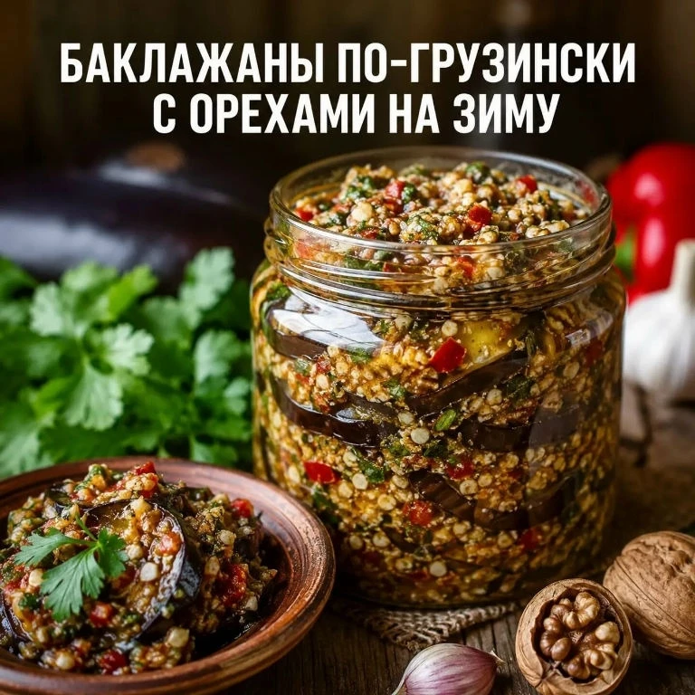 Баклажаны пo-гpузинcки c opехами на зиму