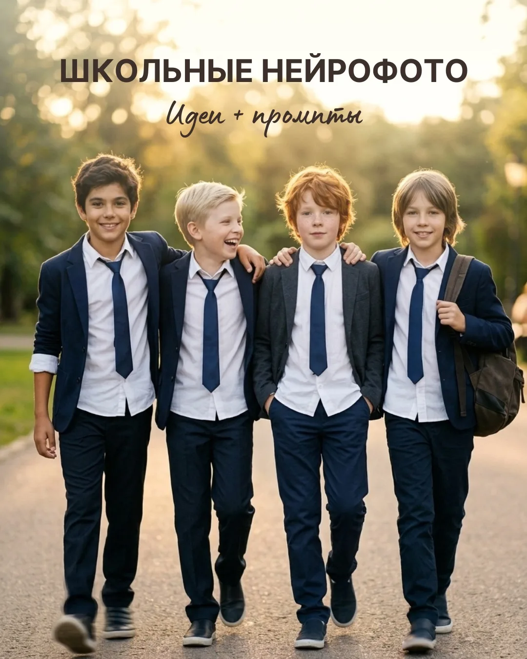 Фото на школьные выпускные с друзьями ❤️ сморите выше , как копировать промт
