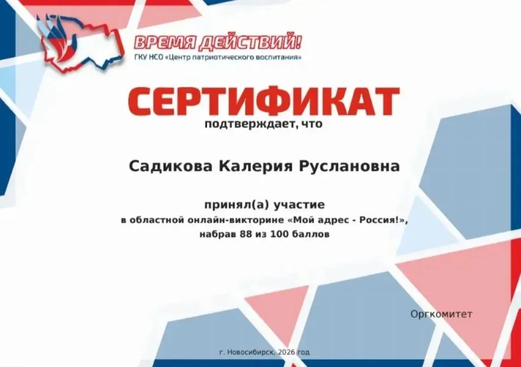 Гордость за страну начинается со знания её истории: кадеты 9-х классов приняли участие ...