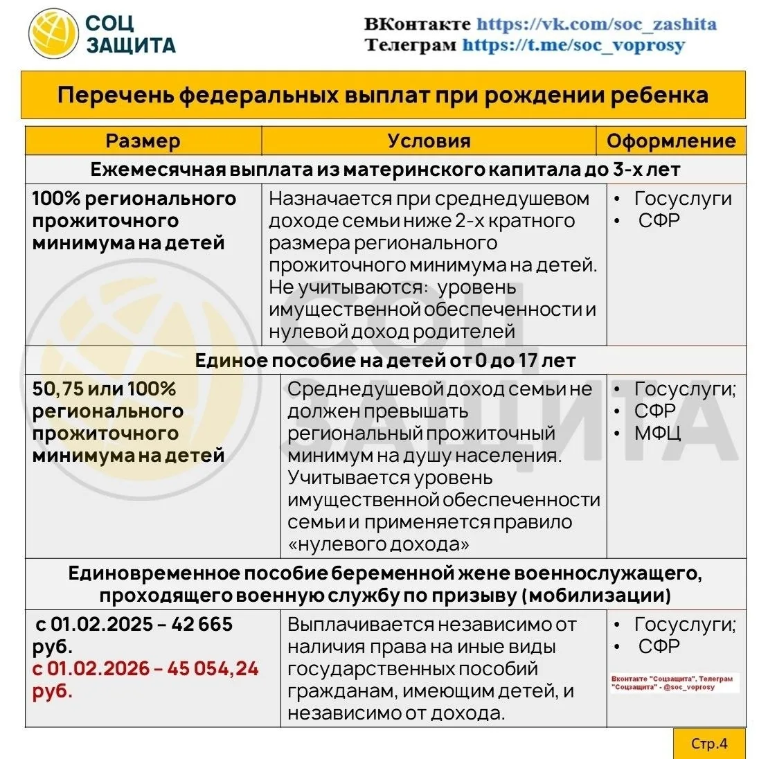 ✨🔥 Общая полезная информация по выплатам и льготам  Какие федеральные пособия на детей можно получит