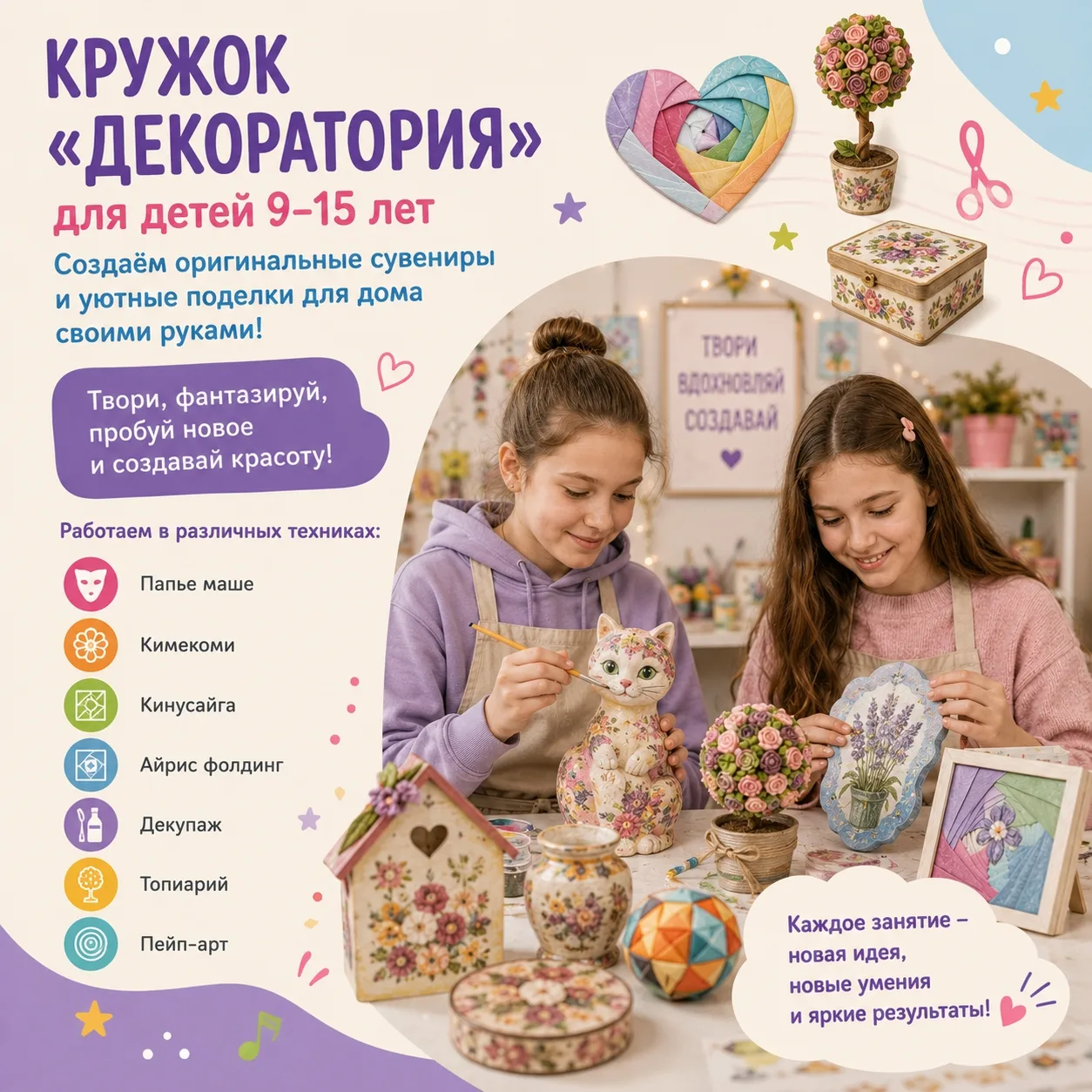 🎨 ХУДОЖЕСТВЕННЫЕ НАПРАВЛЕНИЯ В ЦДТ – БЕСПЛАТНО!