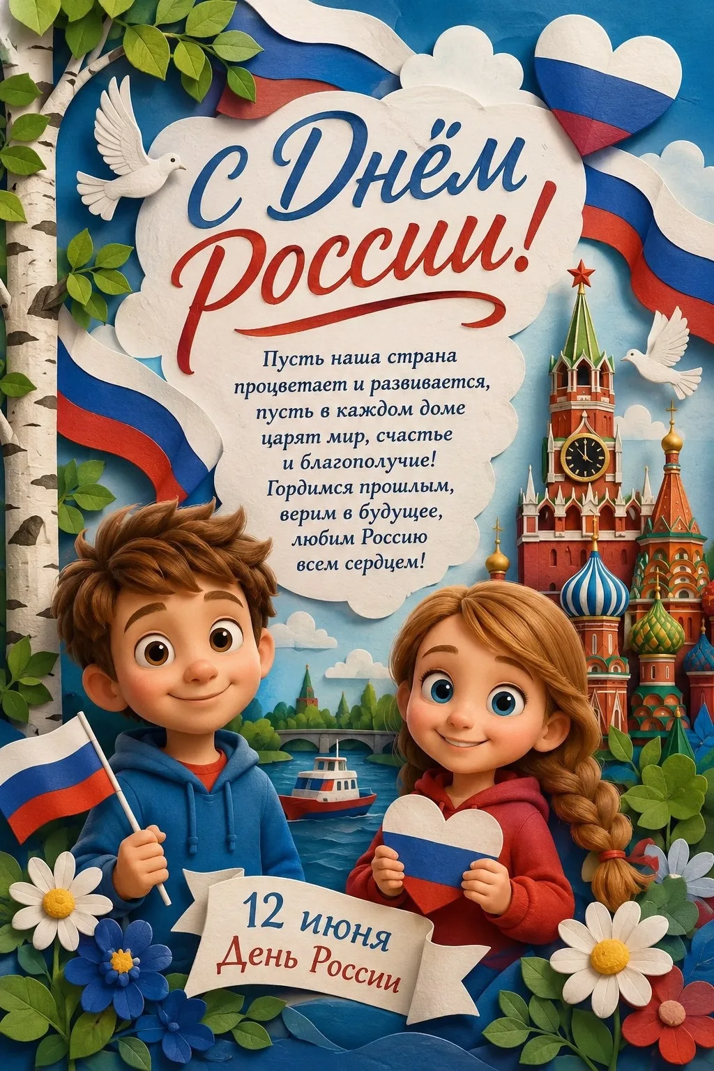 С Днём великой страны! С Днём России! 🇷🇺✨

🤍Дорогие коллеги, родители и наши маленькие воспитанни