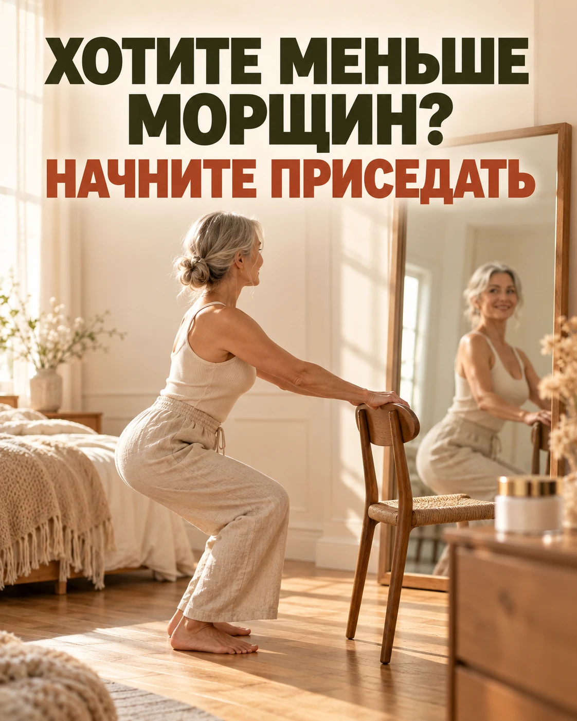 🪞 ХОТИТЕ МЕНЬШЕ МОРЩИН? НАЧНИТЕ ПРИСЕДАТЬ