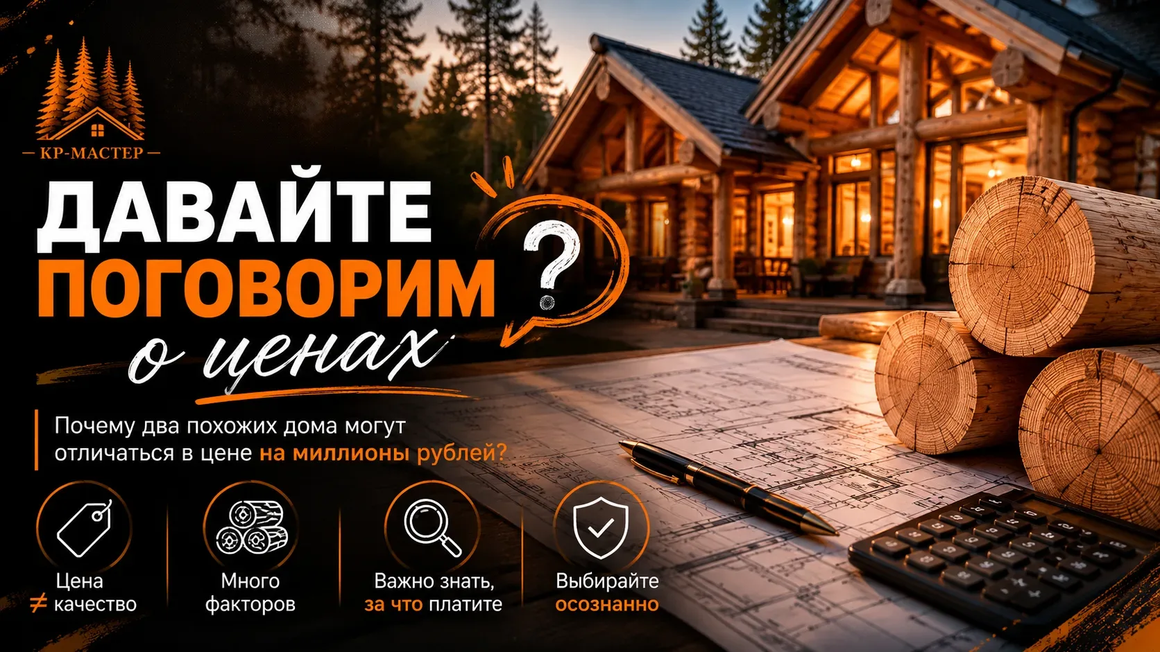 💰 Давайте поговорим о ценах

Пожалуй, один из самых популярных вопросов в строительстве звучит так: