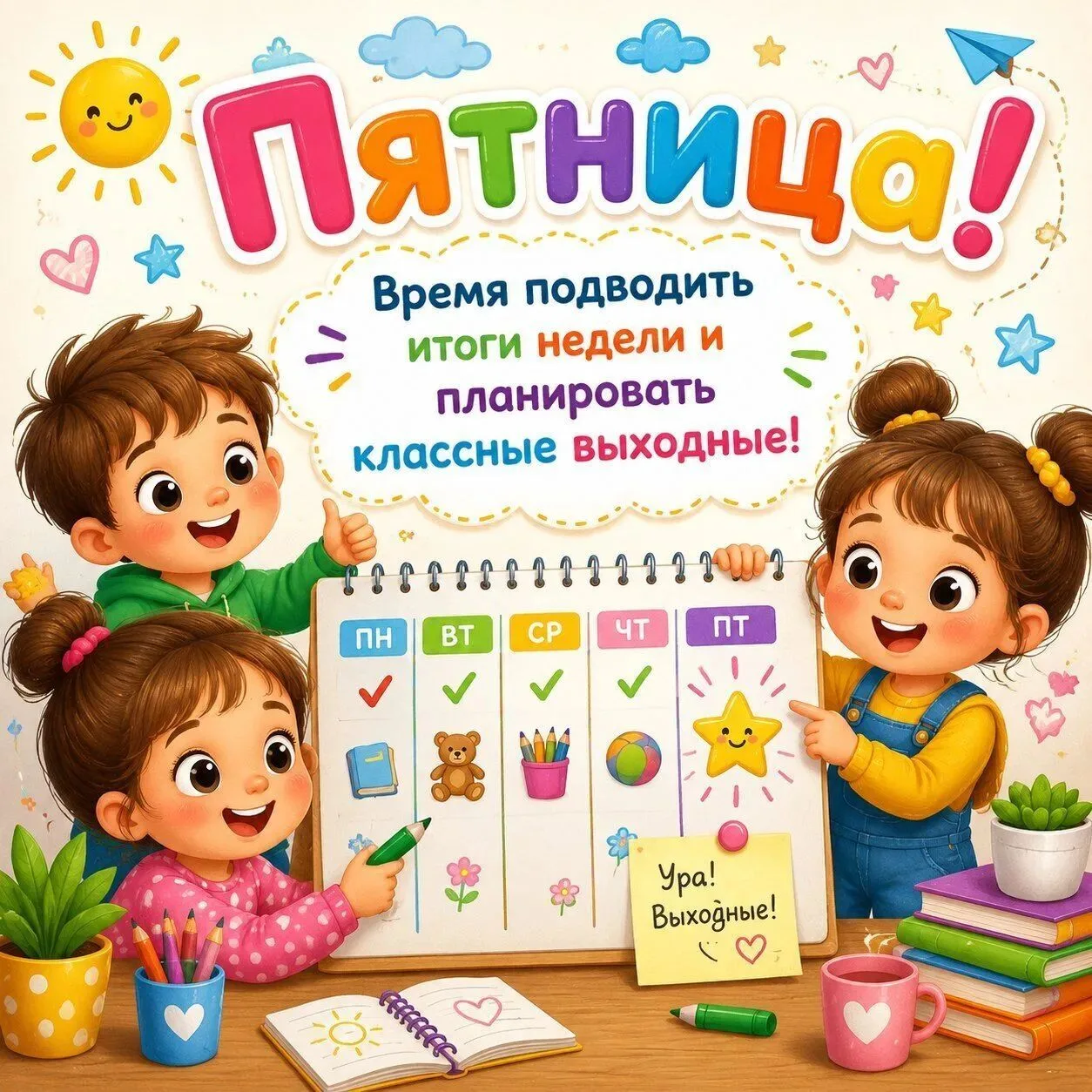 Пятница — время для радости и планов на выходные!