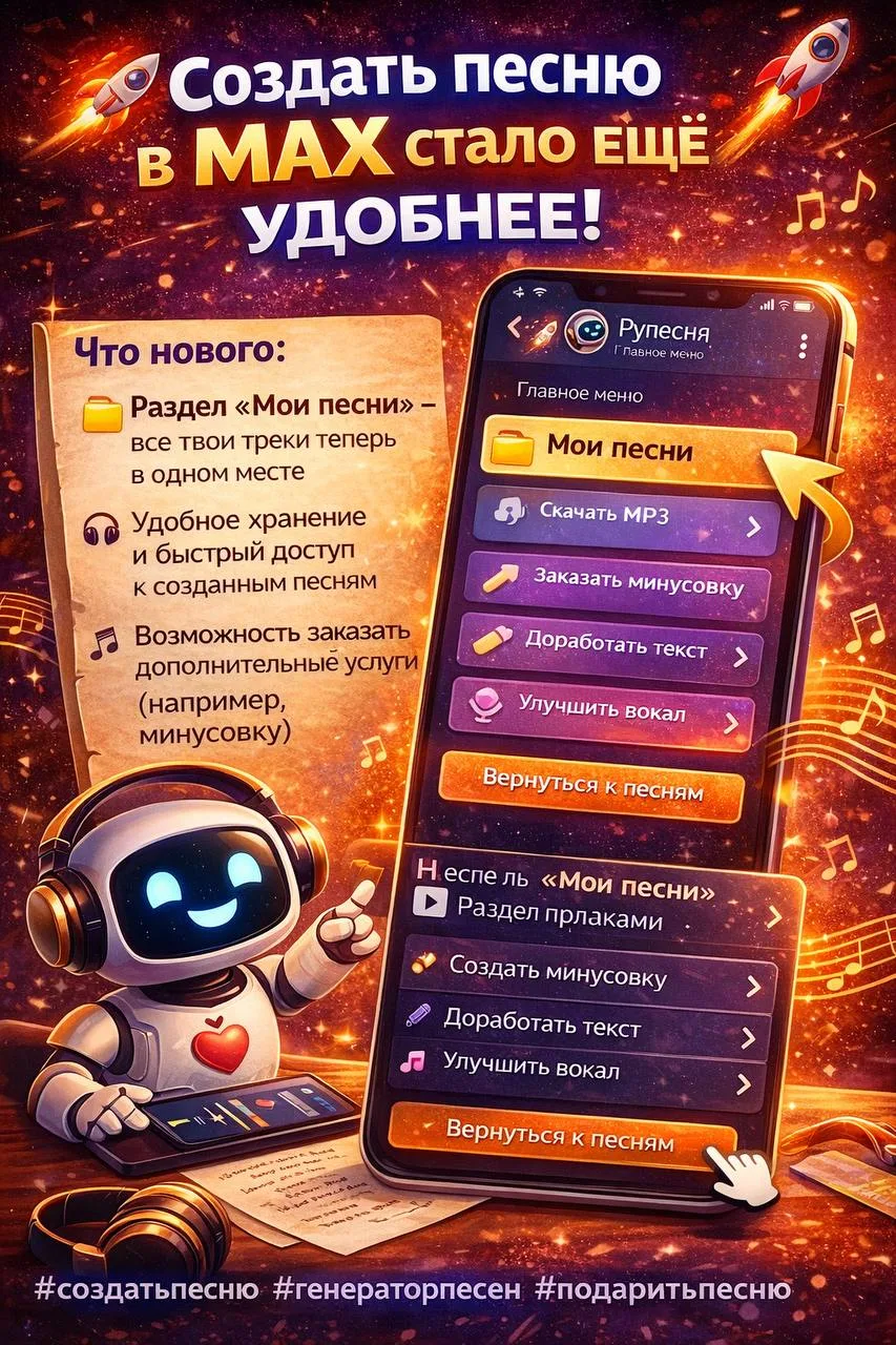🚀 Создать песню в MAX стало ещё удобнее!