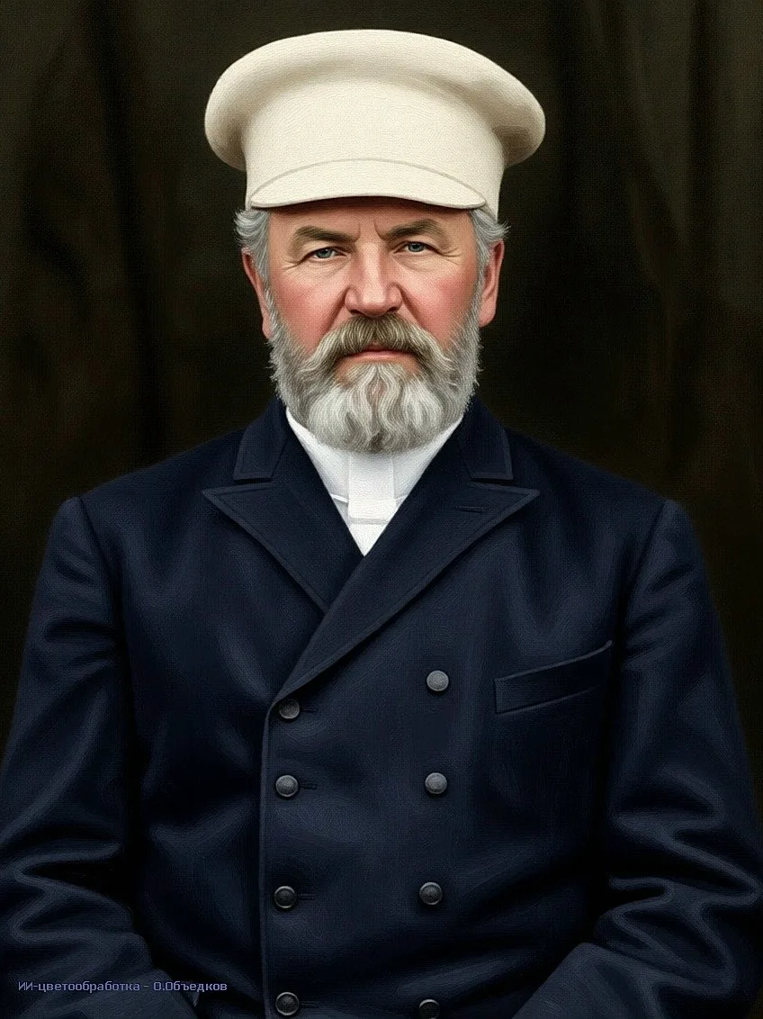 ПЕРВЫЙ ГЛАВА (ГОЛОВА) НАШЕГО ГОРОДА 
Доримидонт Швецов (1885-1905 гг.) 
ИИ-цветообработка снимка 
из