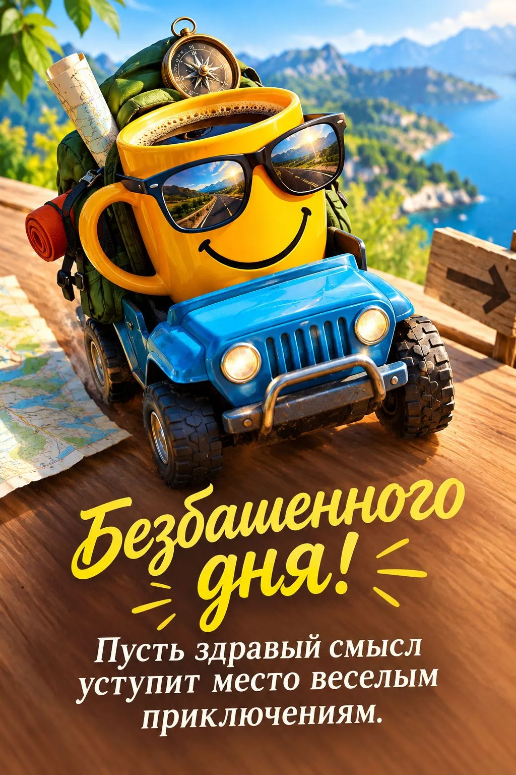 🌞 Красивые Картинки Безбашенного дня - открытки с хорошими пожеланиями!