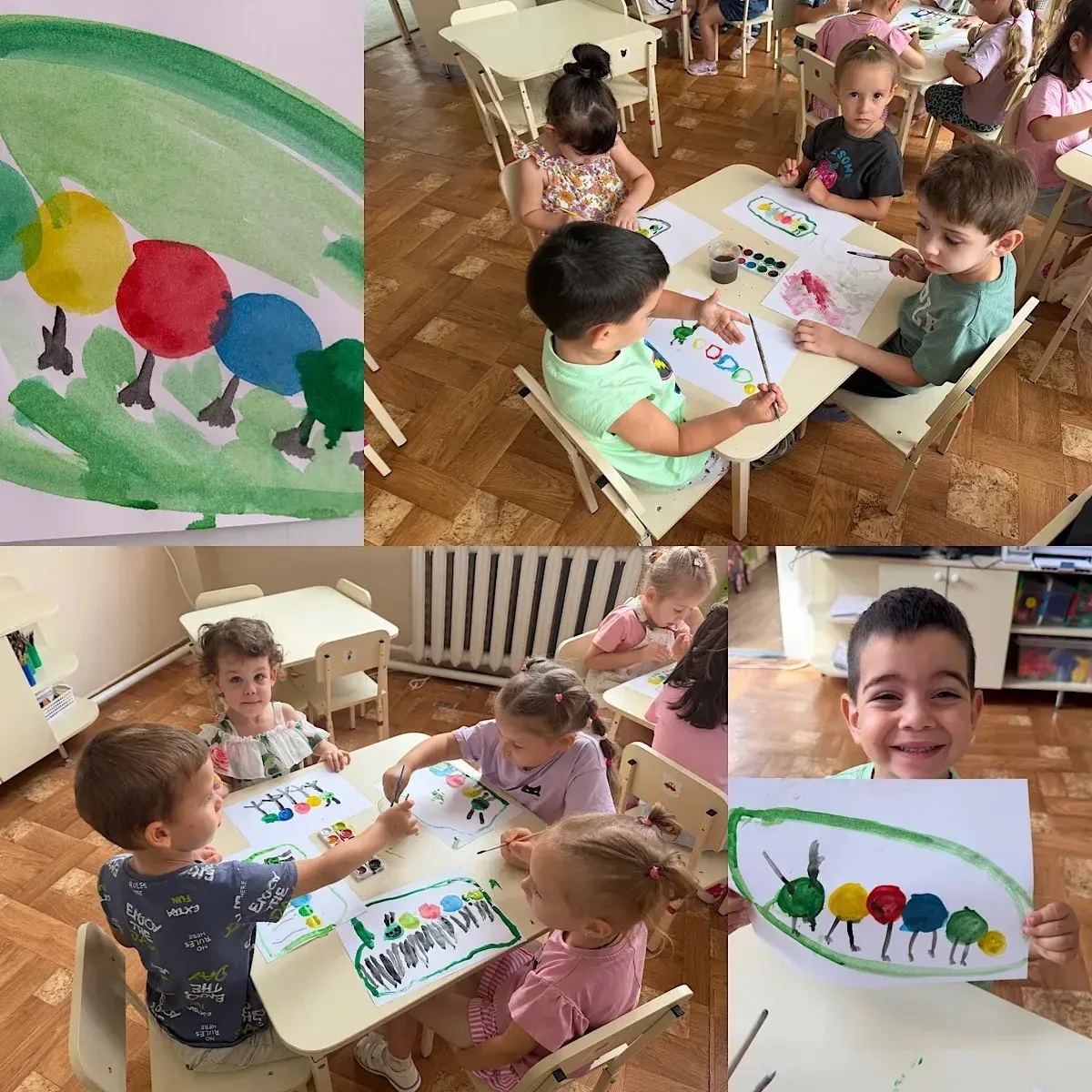 🎨 Рисуем гусеницу в средней группе номер 5! 🎨