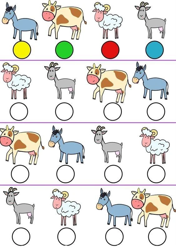 🎨Раскрасьте кружочки по образцу