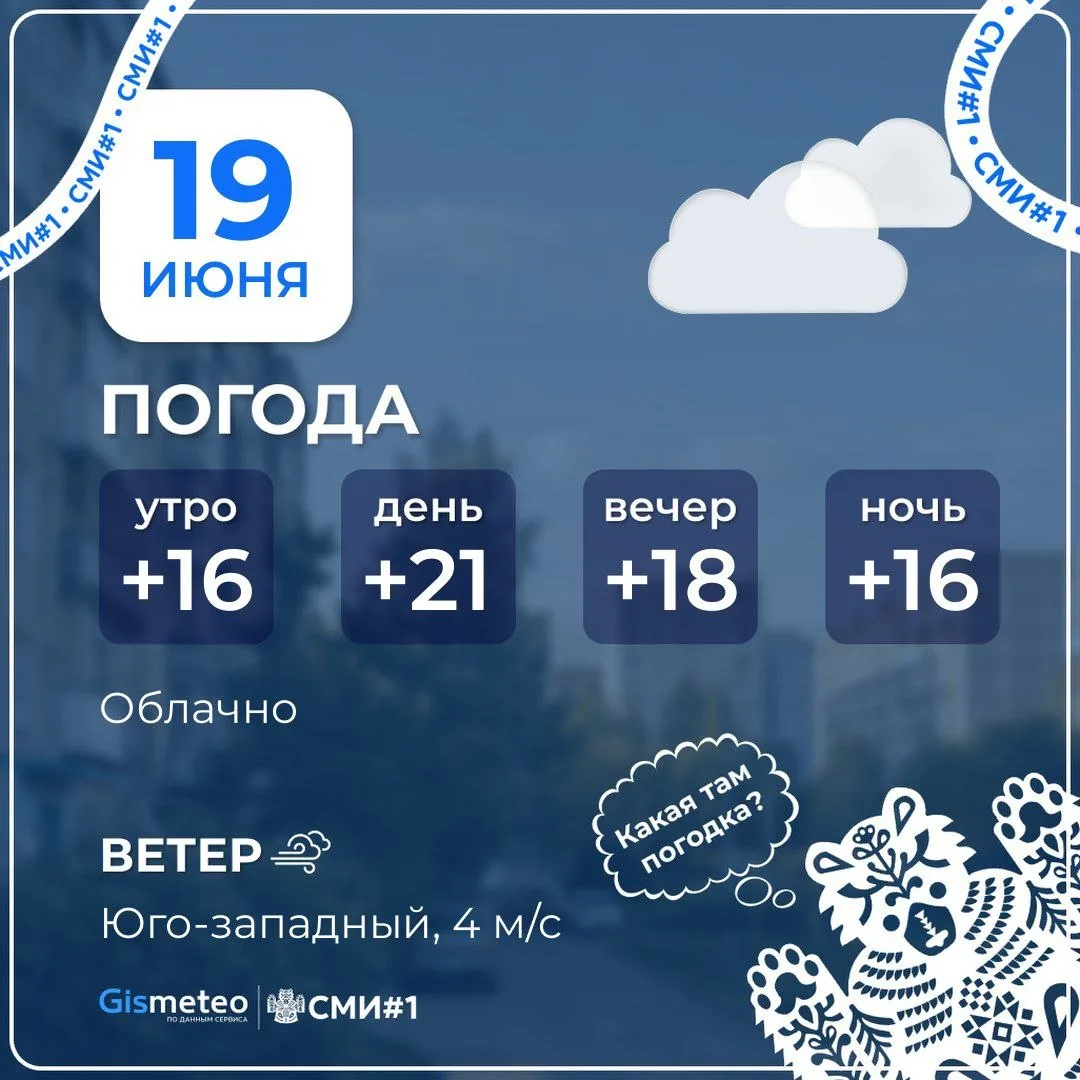 🌤 Облачно будет 19 июня в Пензе