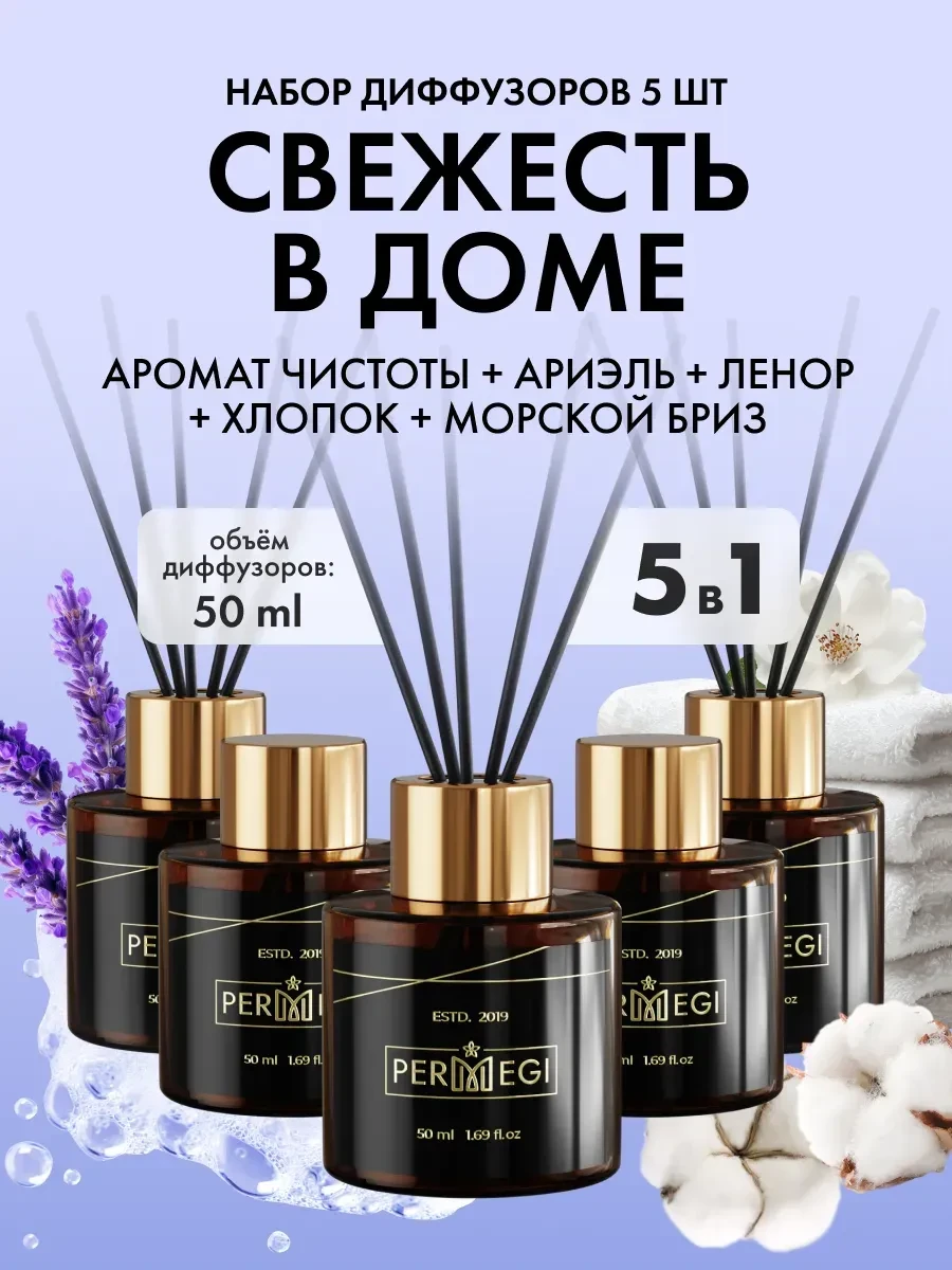 ⚡️ Диффузор для дома с палочками ароматизатор 5 шт, Permegi
